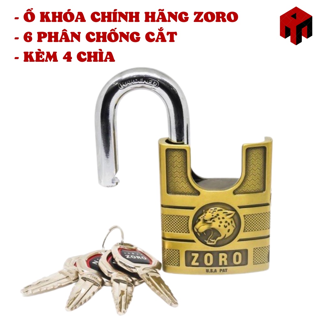 🔴ĐANG SALE || Ổ KHÓA ZORO CHÍNH HÃNG ĐẦU BÁO 6 PHÂN 4 CHÌA CHỐNG CẮT SIÊU BỀN.