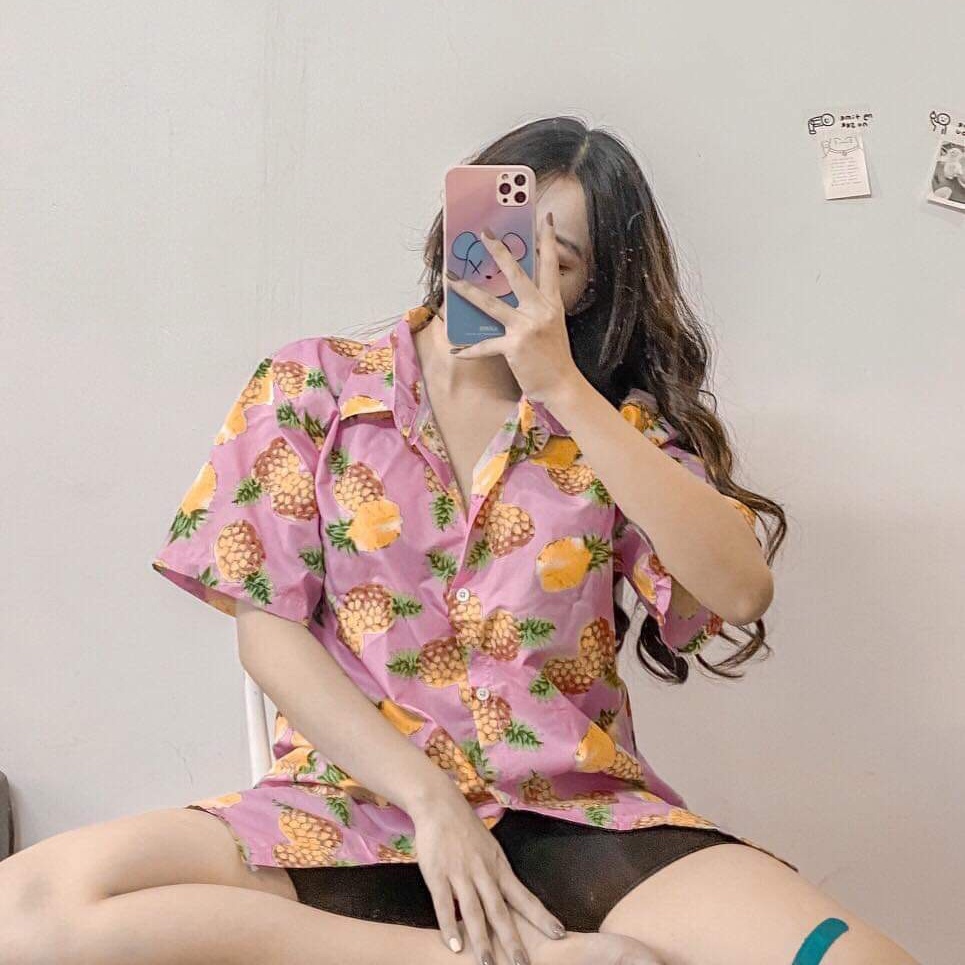 Áo Sơ Mi Nam Nữ Đi Biển Form Rộng Kiểu Unisex Họa Tiết Nhiều Màu Sặc Sỡ Đồng Phục Gia Đình A1E01