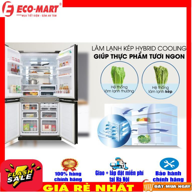 SJ-FX688VG-BK Tủ lạnh Sharp 4 cánh màu gương đen SJ-FX688VG-BK