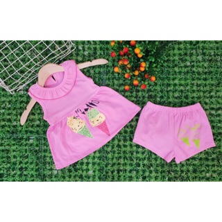 Bộ bèo cotton bé gái