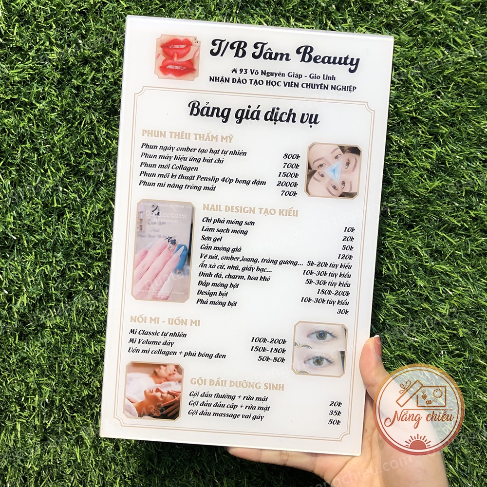 Menu / Bảng giá dịch vụ nhà hàng, tiệm nail Thegioipuzzle - Thiết kế thông tin theo yêu cầu