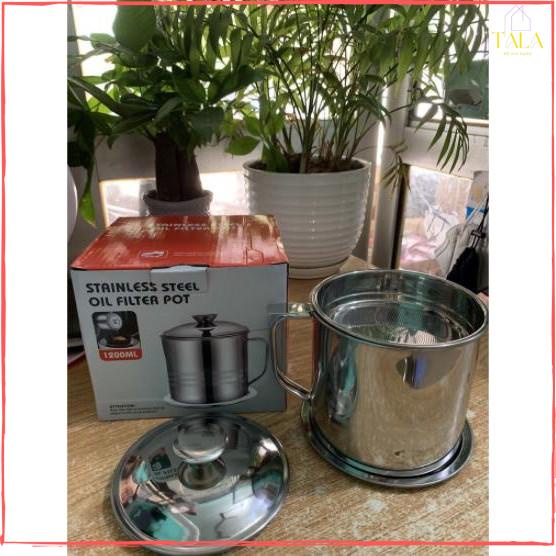 Ca Lọc Dầu Ăn Inoc 304 1,2L Hàng Cao Cấp, Có Lưới Lọc Cặn Tiện Lợi Dùng Lọc Nước Trái Cây, Lọc Đậu Nành, Lọc Cua