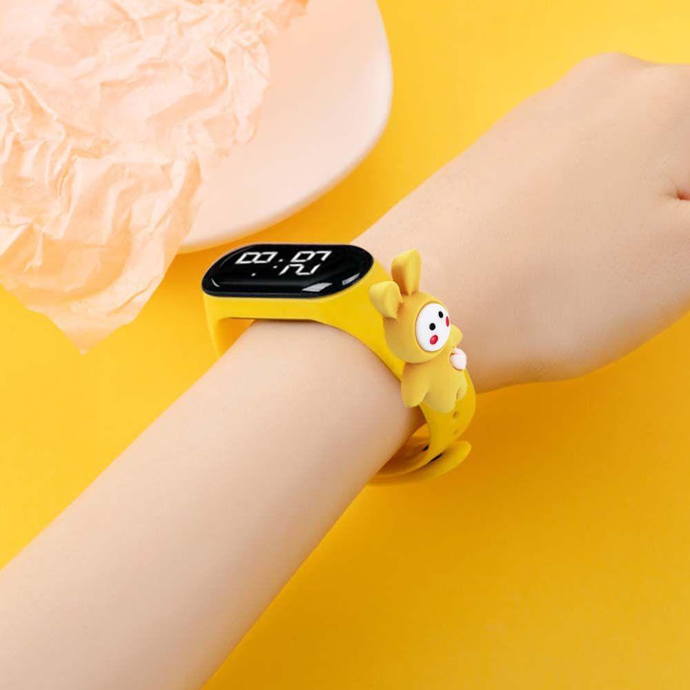 Đồng Hồ Đeo Tay Điện Tử Họa Tiết Thỏ Hoạt Hình Có Đèn LED Dành Cho Trẻ Em