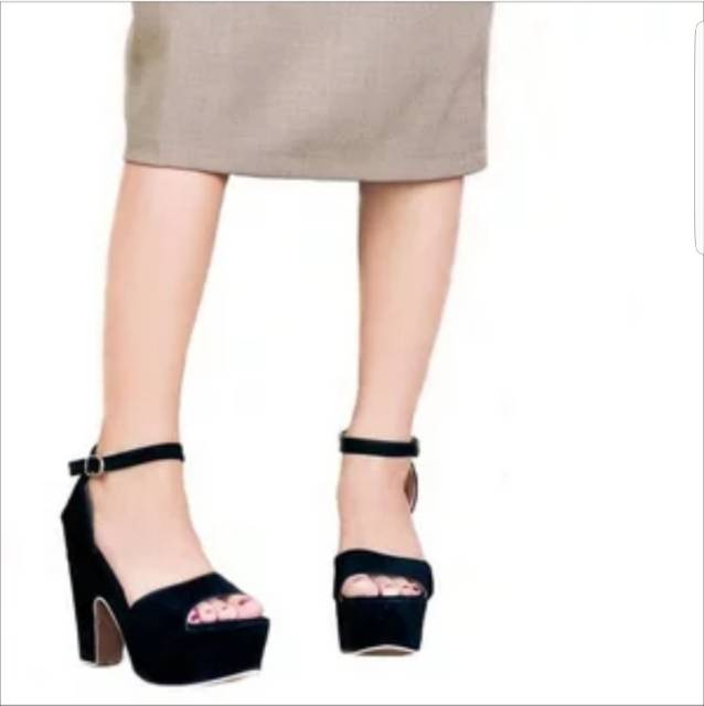 Giày Cao Gót 7cm Da Lộn Màu Đen Thời Trang Xu Hướng Cho Nữ