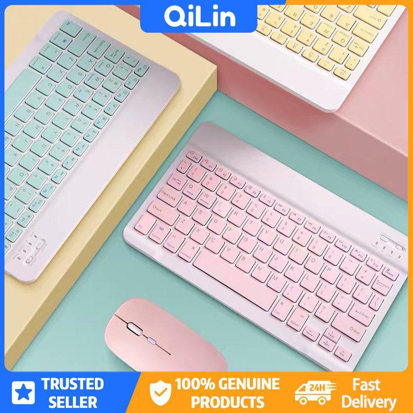 Bàn Phím Và Chuột Không Dây Di Động 7 Inch Có Đèn Cho Pc / Điện Thoại / Máy Tính Bảng