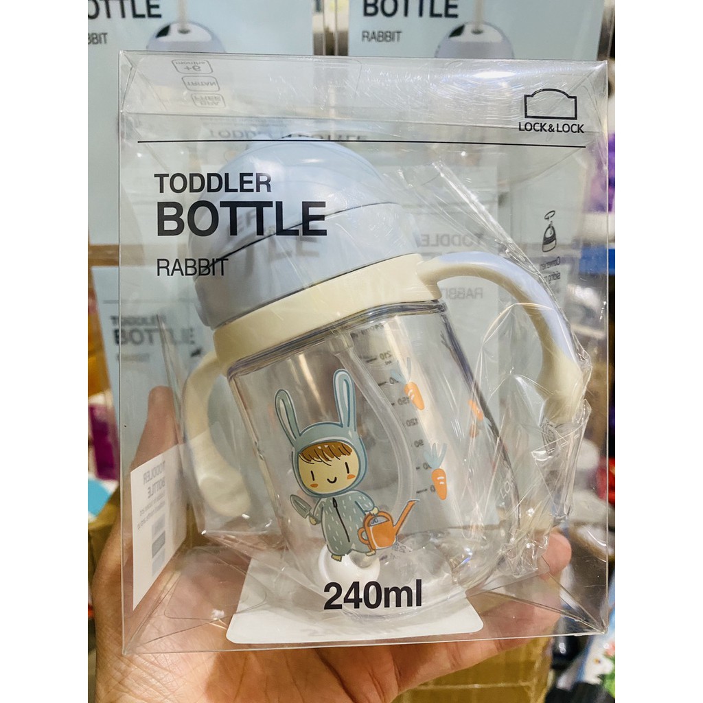 Lock &Lock hàng chính hãng - Bình nước trẻ em bằng nhựa tritan 240ml Màu xanh dương ABF682BLU