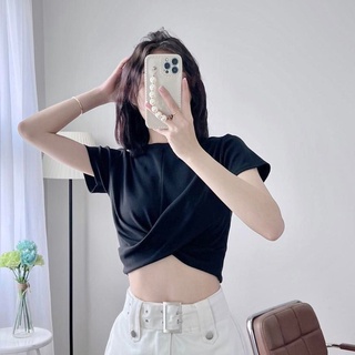Áo xoắn eo bụng croptop chất borip đẹp siêu mát