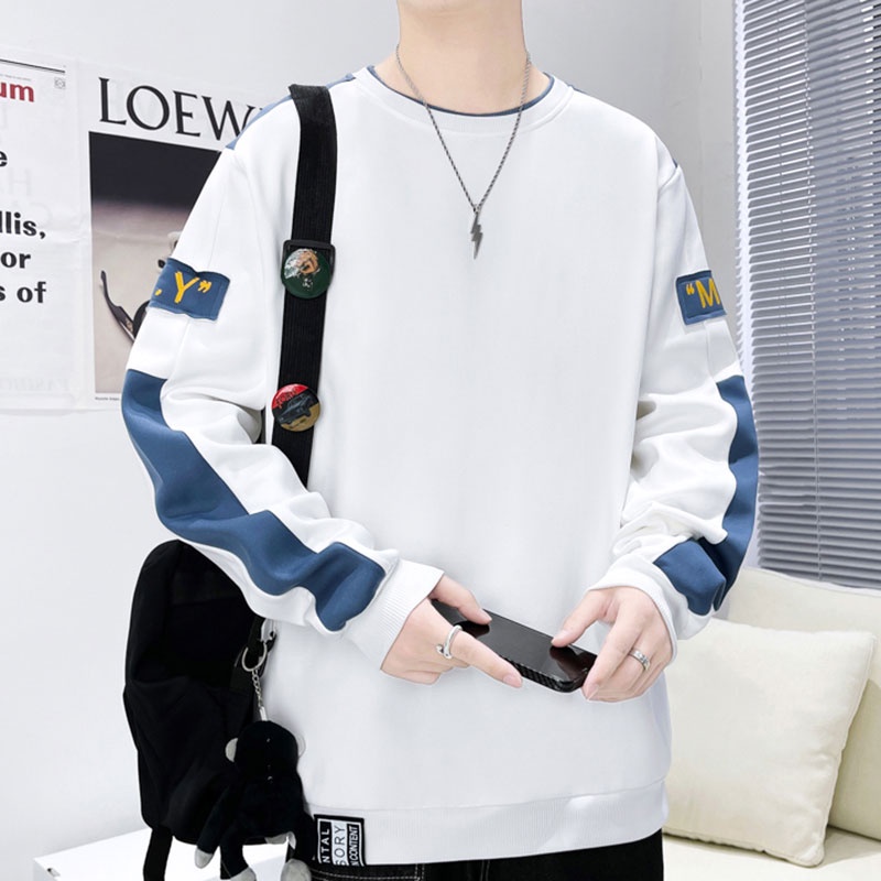 Áo Thun Nam Dài Tay Cổ Tròn Kiểu Hàn Quốc