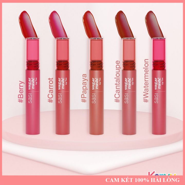 Son Kem SaSi SUGAR RUSH LIP Tint Siêu Chất Lượng Màu Đẹp