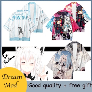Áo khoác kimono hoá trang nhân vật hoạt hình Vtuber Shirakami Fubuki