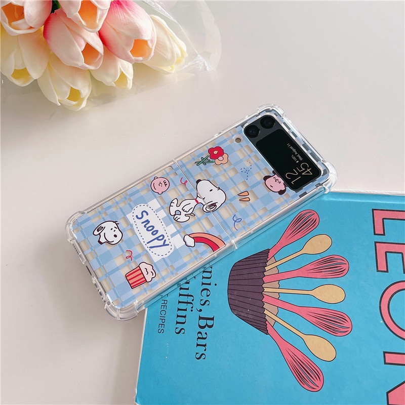 Ốp Điện Thoại TPU Mềm Chống Sốc In Hình Hoa Cúc / Gấu / Dâu Tây Hoạt Hình Gấp Gọn Được Cho Samsung Galaxy Z Flip 4 5G