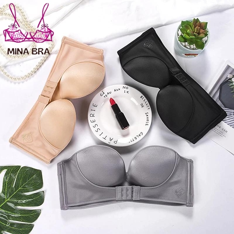 Áo Cup Ngực Cài Trước Mặc Áo Hở Vai Thời Trang MINABRA Áo Ngực Không Dây Chống Tụt Tạo Khe ACN01 | BigBuy360 - bigbuy360.vn