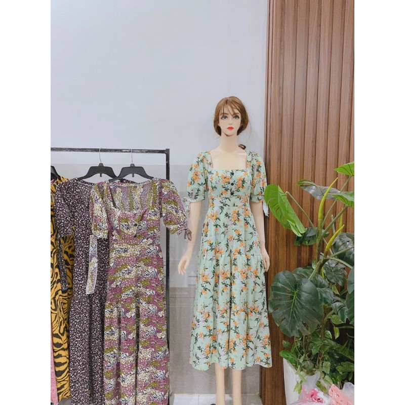 váy maxi hoa nhí chất mango mịn mát hoạ tiết hoa nhí dể thương | BigBuy360 - bigbuy360.vn