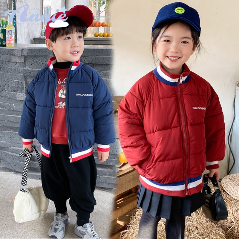 Áo Khoác Bóng Chày Bằng Vải Cotton Dày Thời Trang Thu Đông Hàn Quốc Mới Cho Bé Trai Và Bé Gái