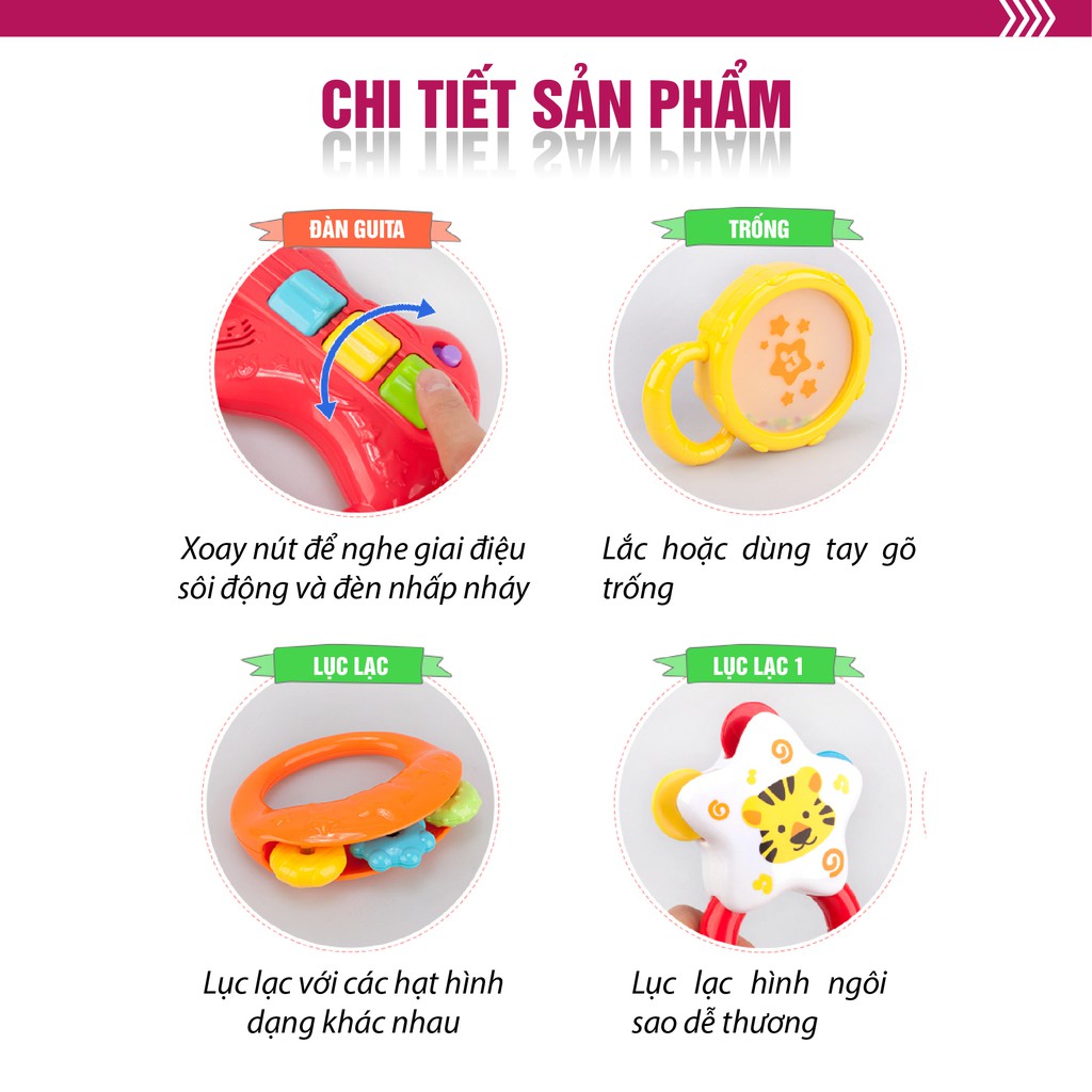 [Mã BMBAU50 giảm 10% đơn 99k] Set lục lạc, xúc xắc cầm tay đồ chơi sơ sinh cho bé Winfun Giáo dục sớm cho bé