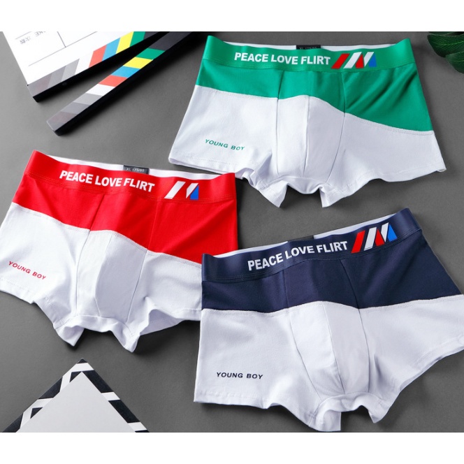 Boxer / Quần Lót  Đùi Nam Cotton PEACE LOVE FLIRT  Xuất Đông Âu ( Q058 ).