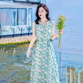 Đầm Maxi Chiffon Họa Tiết Hoa Phong Cách Boho