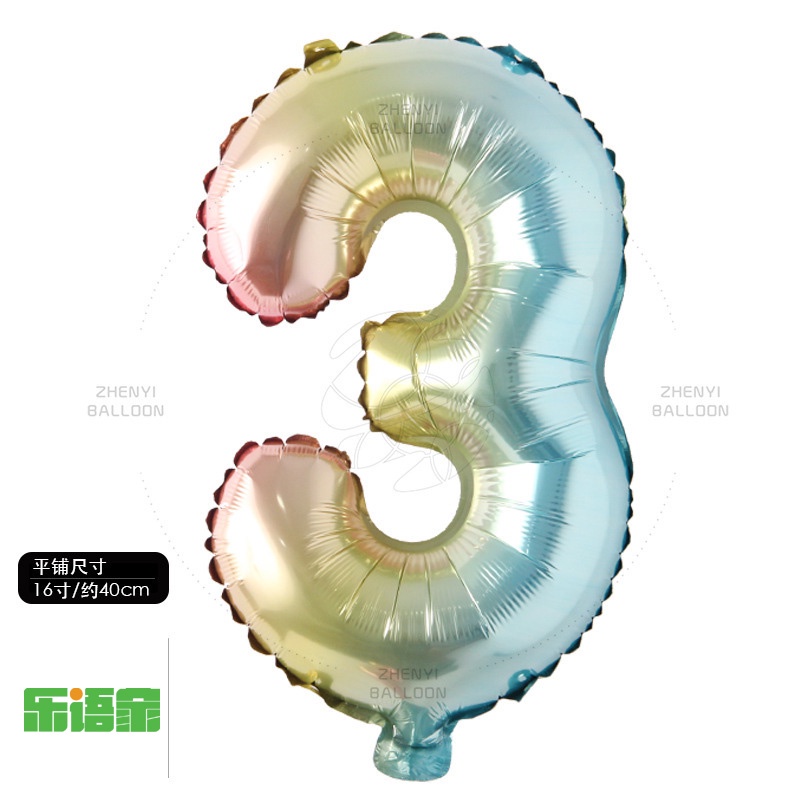 Bong Bóng Bằng Lá Nhôm Màu gradient 16 inch   Trang Trí Tiệc Sinh Nhật / Đám Cưới