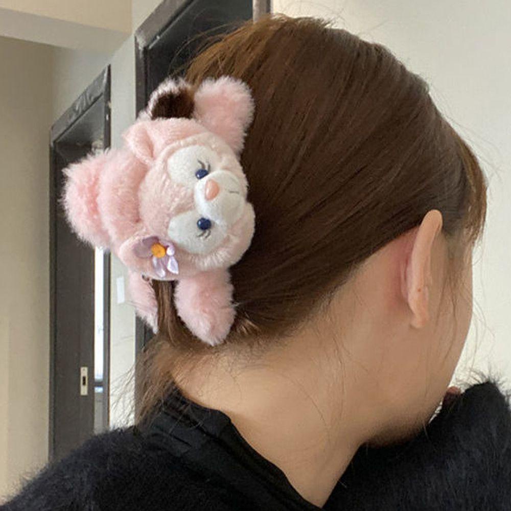 Dây Cột Tóc Lông Nhung Màu Hồng Hình Thú Hoạt Hình Cho Nữ