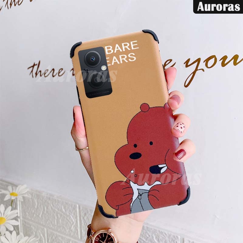 Ốp Điện Thoại Cứng Bảo Vệ Bốn Góc Chống Rơi In Hình Gấu Đáng Yêu Cho OPPO Reno 7z 5G Reno 7z 5G