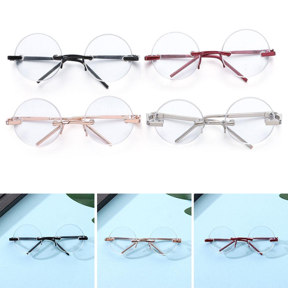Kính Mắt Gọng Tròn Mini Phối Lông Thời Trang Cho Búp Bê BJD 1 / 61 / 12