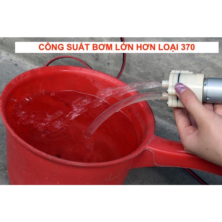 Máy bơm nước mini bơm tự mồi DC 12V động cơ 385 bơm 2 lít/phút - LK0082