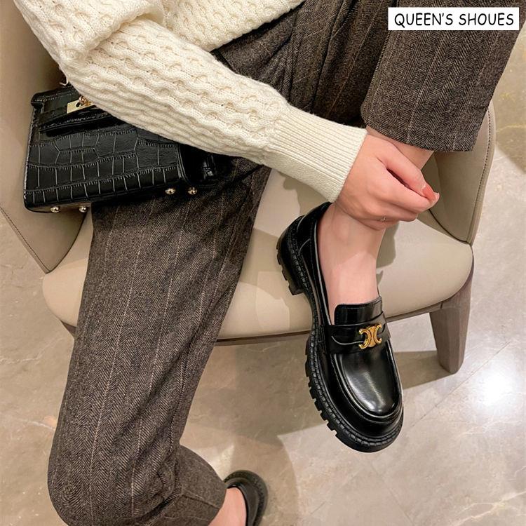 Giày Lười Da Đế Dày Thời Trang Nữ Tính