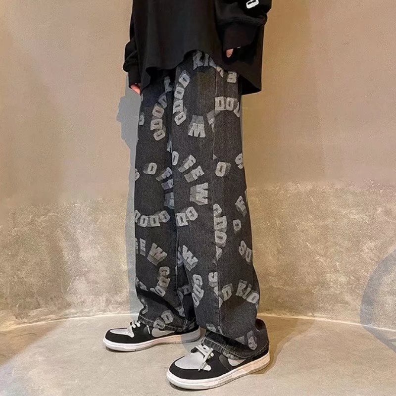 Quần jean ống rộng phong cách hip hop dành cho nam