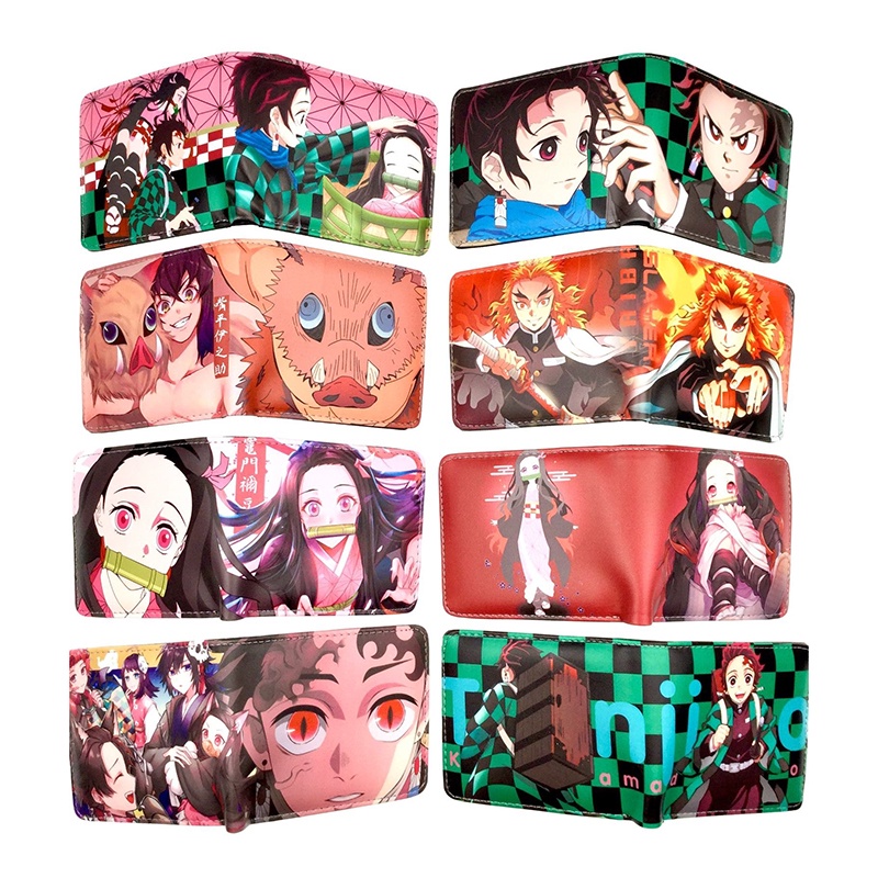 Ví Ngắn Gập Đôi In Hình Anime Kimetsu No Yaiba Tanjiro Kamado Giá Đỡ