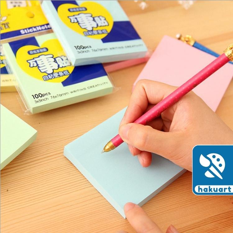 [Mã LIFEB04ALL giảm 10% tối đa 15K đơn 0Đ] Tập 100 Giấy Ghi Chú, Stick Note Dán Ghi Nhớ 4 Màu - Văn Phòng Phẩm Haku