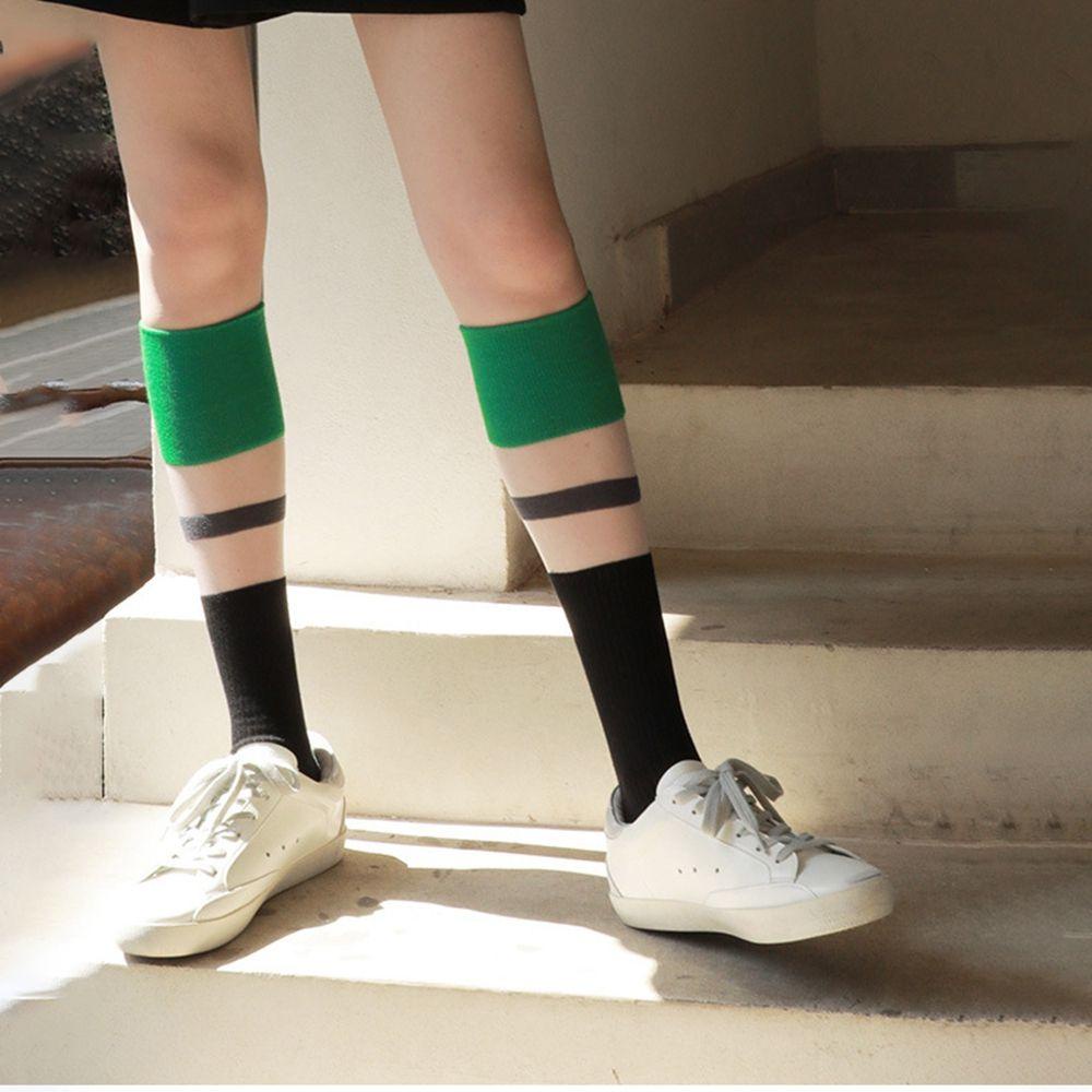 SOMEDAYZL Tất Thể Thao Vải Cotton Kẻ Sọc Thoáng Khí Kiểu Hàn Quốc Dễ Thương Cho Nữ