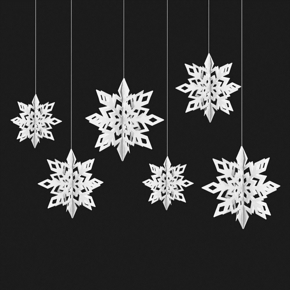 6 Bông Tuyết 3D Treo Trang Trí Cửa Sổ