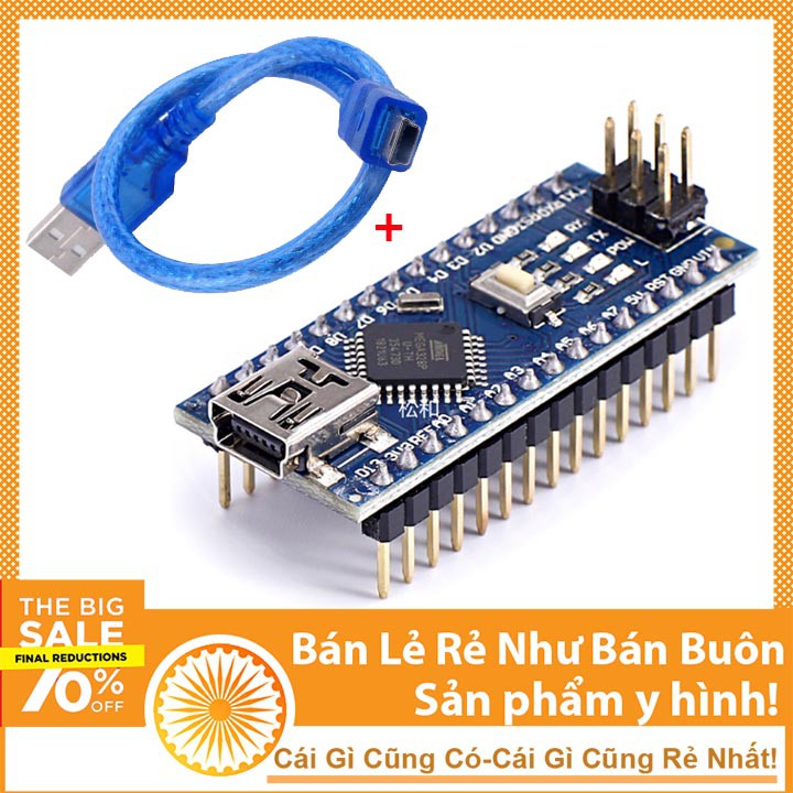 Anasa Kit Arduino Nano CH340 - Tặng Kèm Cáp Nạp Code Anasa