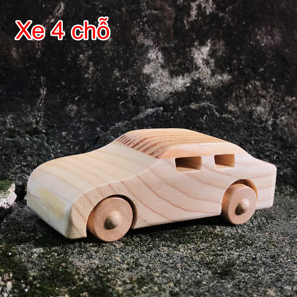 Xe đồ chơi gỗ an toàn cho bé - Xe oto 4 chỗ