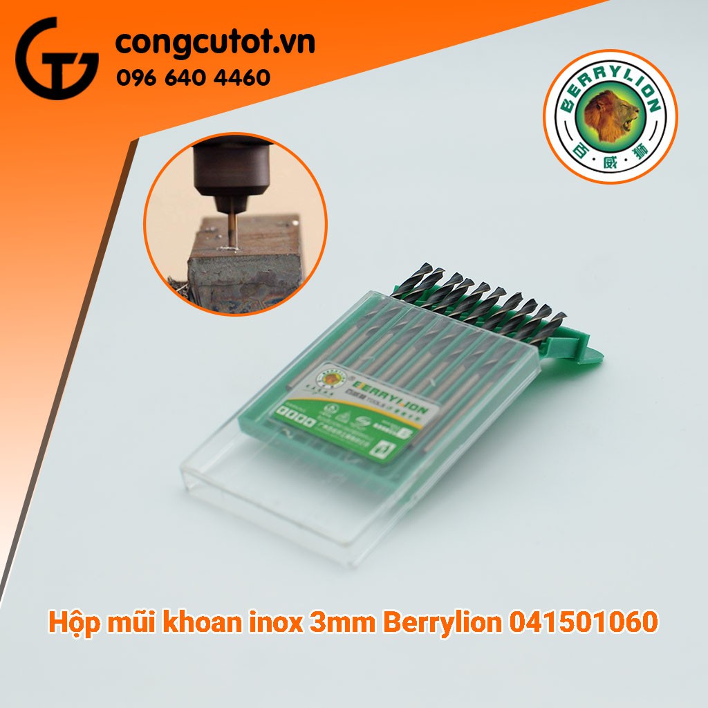 MŨI KHOAN INOX 3MM BERRYLION 041501030