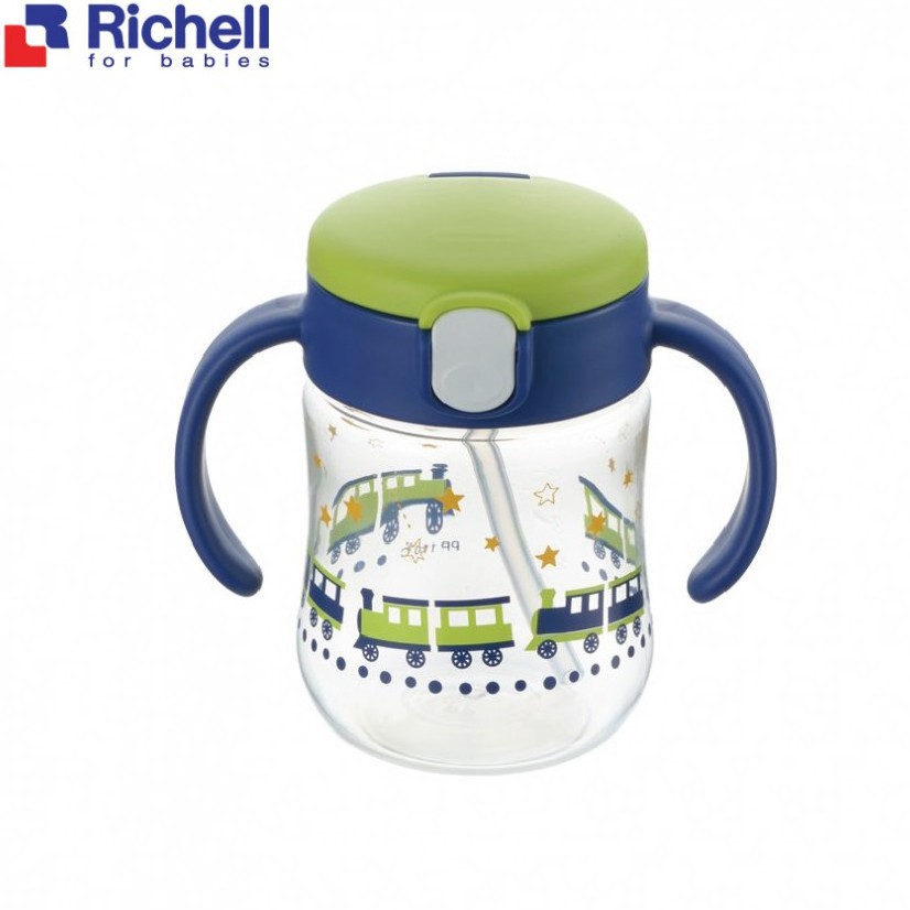 Cốc ống hút chống đổ Mugood Richell 200ml cho bé