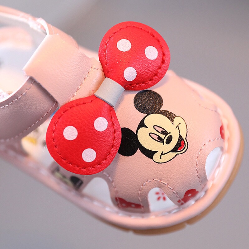 FREESHIP Sandal hình chuột hoạ tiết nơ siêu đáng yêu cho bé