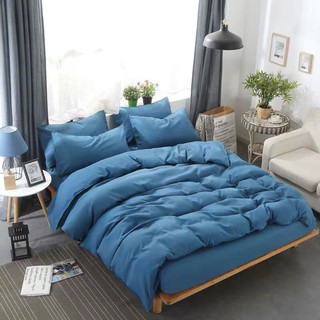 Bộ Chăn Ga Gối Cotton Poly Nhập Mẫu Xanh Dương