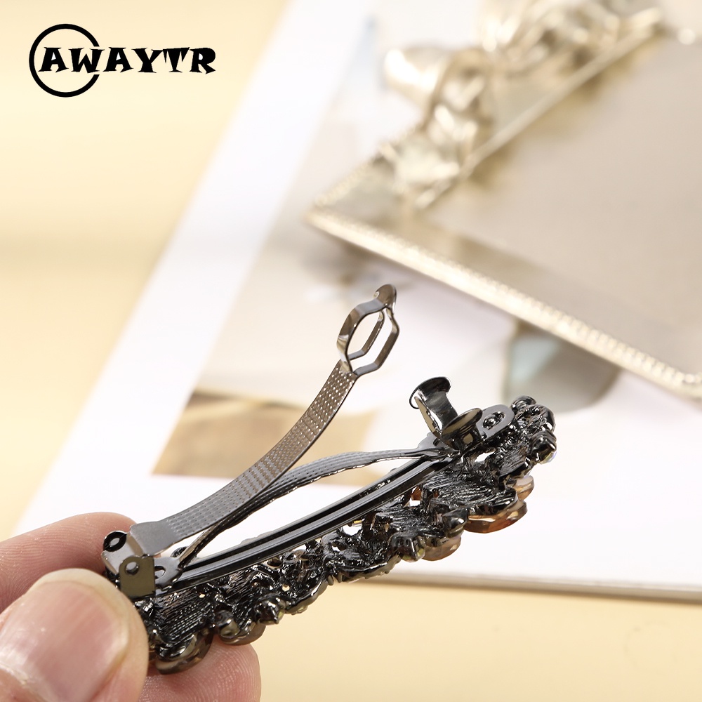 Kẹp Tóc Đính Đá Pha Lê Nhân Tạo 7Cm Thời Trang Cho Nữ