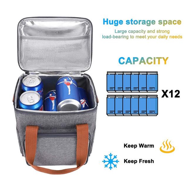 Túi Đựng Hộp Cơm Trưa Giữ Nhiệt Chống Thấm Nước Có Dây Đeo Vai Tiện Dụng