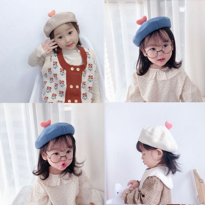 Mũ Nồi Đan Len Màu Trơn Phong Cách Hàn Quốc Thời Trang Cho Bé