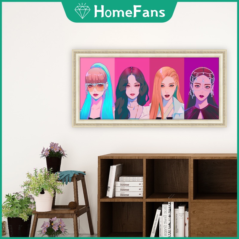 Bộ Tranh Đính Đá 5D Tự Làm Hình Nhóm Nhạc Thần Tượng Hàn Quốc 60x30cm