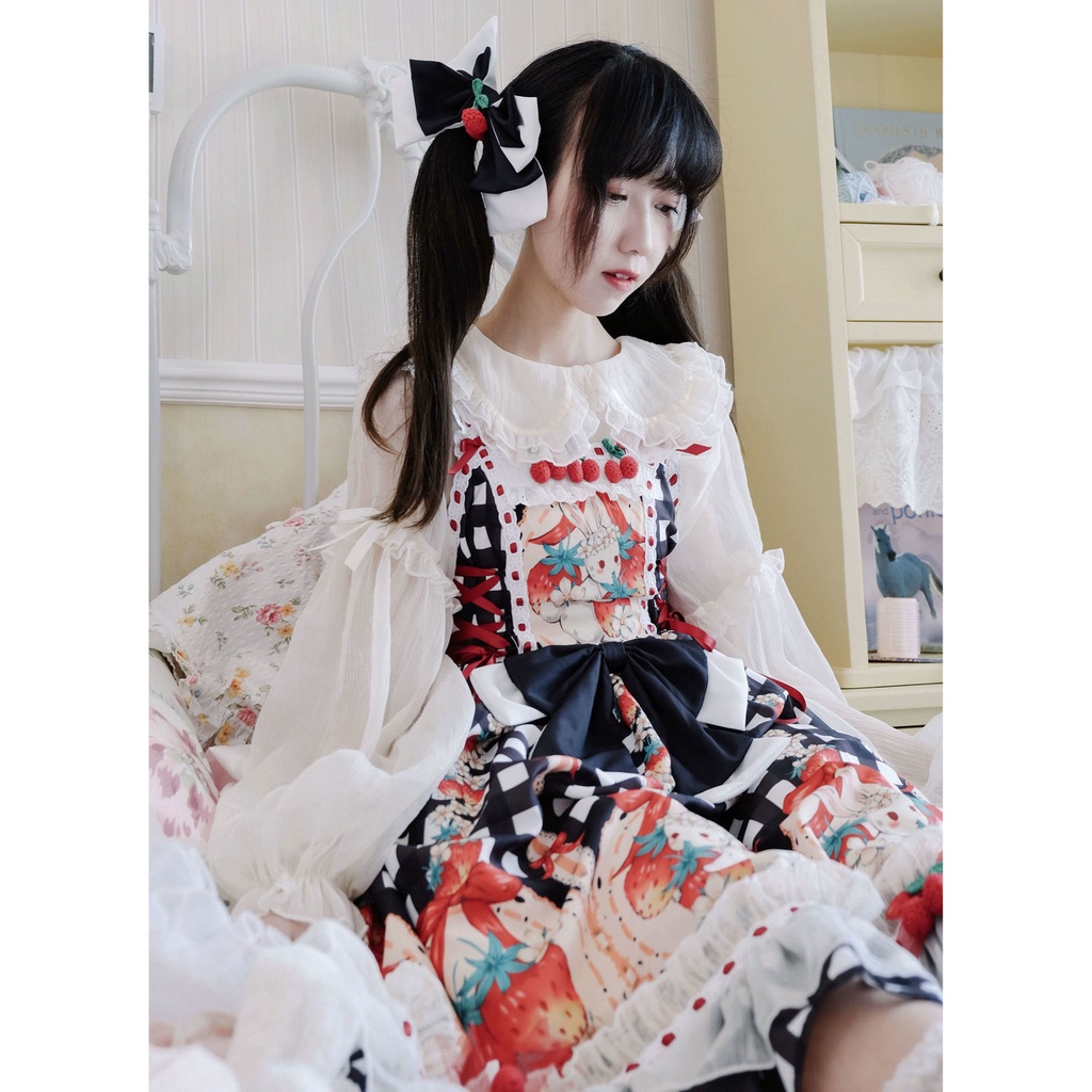 Áo Sơ Mi Voan Tay Dài Cổ Thủy Thủ Xinh Xắn Phong Cách Lolita