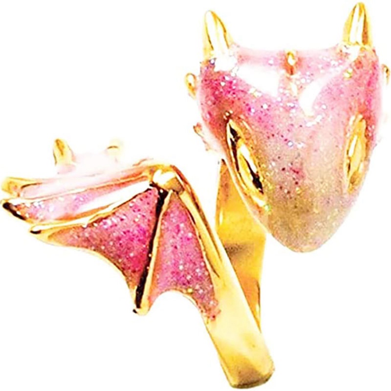 Fancy Nhẫn Hở Hình Rồng Xanh Da Trời Đầy Màu Sắc Thủ Công Độc Đáo Bằng Bạc Cho Nữ