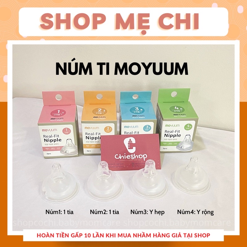 Núm ti bình sữa cho bé Moyuum nội địa hàn quốc siêu mềm chính hãng