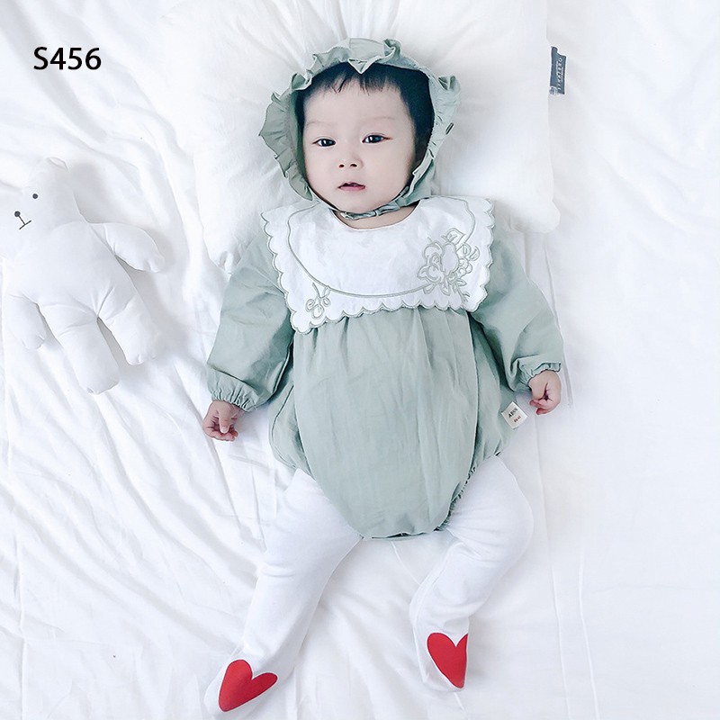 Quần Áo Set Body Cổ Thêu Hình Cho Bé Gái MINTSCLOSET Từ 0 - 24 Tháng - S456