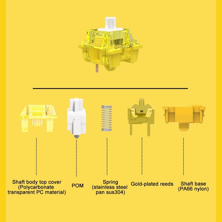 46 cái / hộp Ajazz Huanno Fruit 3 Pin Công tắc xúc giác Công tắc im lặng cho bàn phím cơ chơi game Tương thích