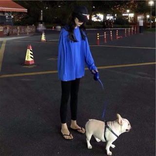 Sét áo thụng trơn xanh quần legging D&N