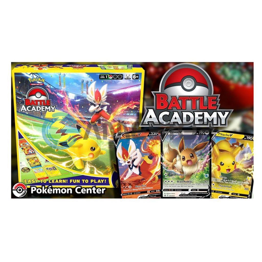 Thẻ bài Pokemon TCG Battle Academy Cinderace V Pikachu V and Eevee V Build Deck phiên bản tiếng Anh POKTCGUSTK04