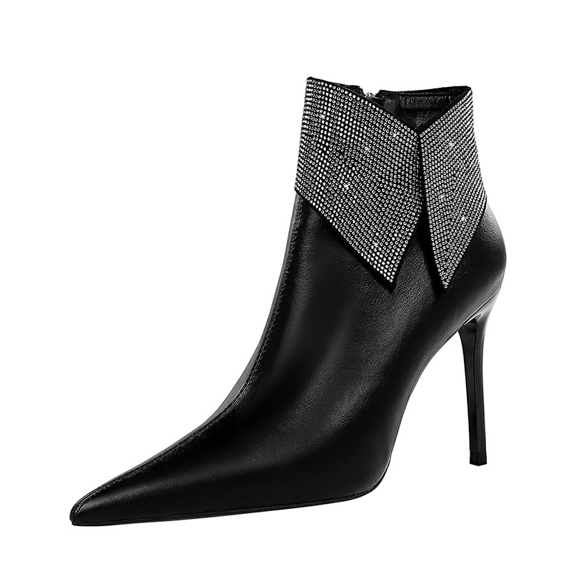 Giày Bốt Cao Gót Đính Đá Lấp Lánh Thời Trang Dự Tiệc